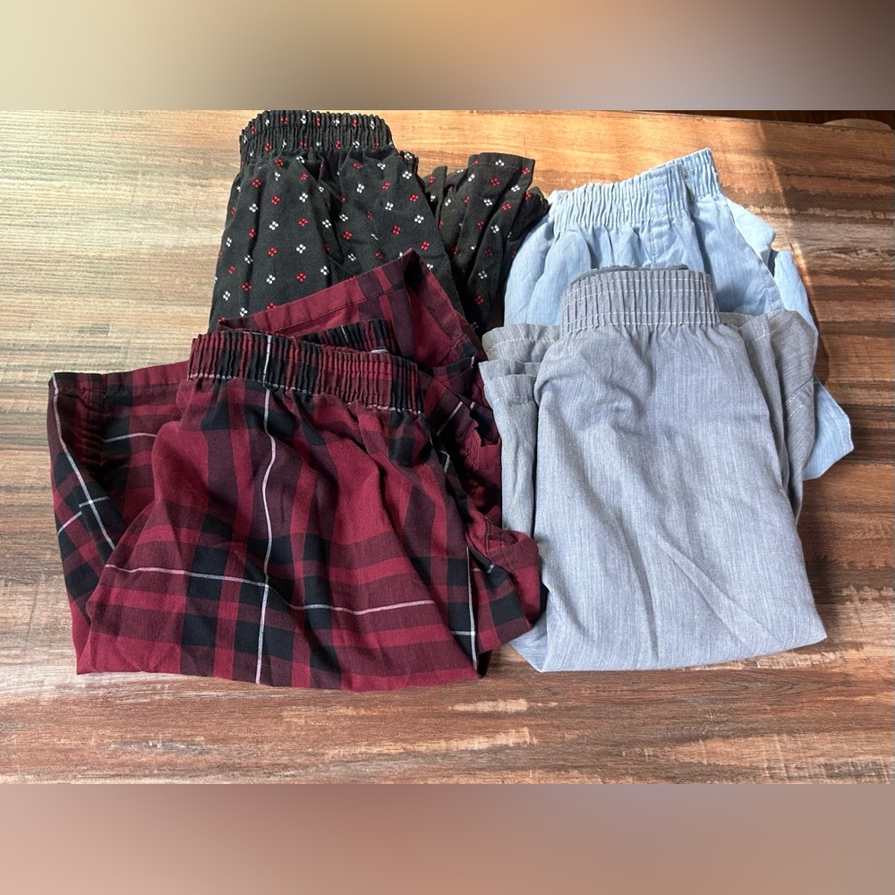 Set of Four Men's boxers - Red, Black, Blue, Gray